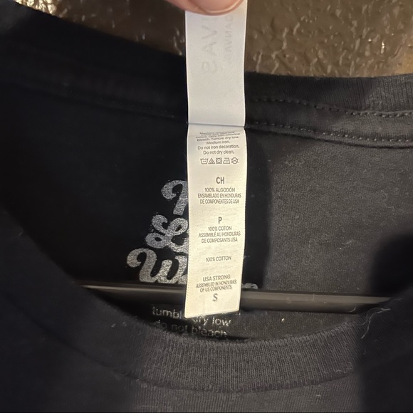 Black Short Sleeve Tee with Wolf by Her Little Wolves, Size Small - Picture 5 of 6